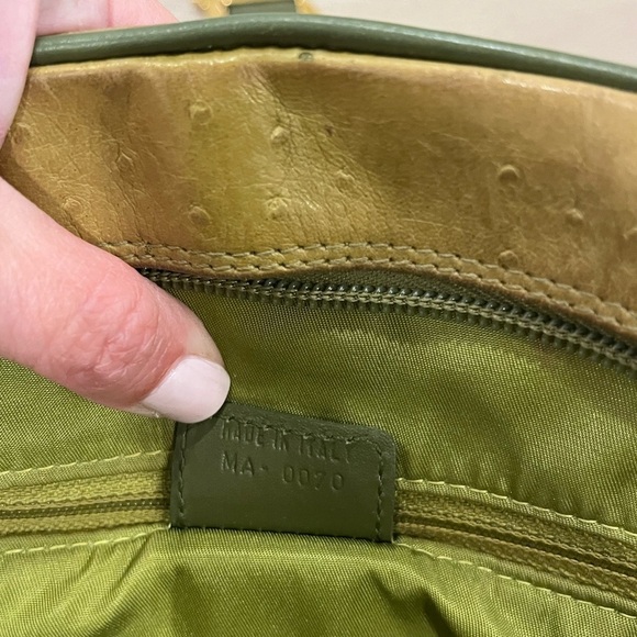 Christian Dior Rare Ostrich Saddle Green Bowler Bag - Picture 15 of 16